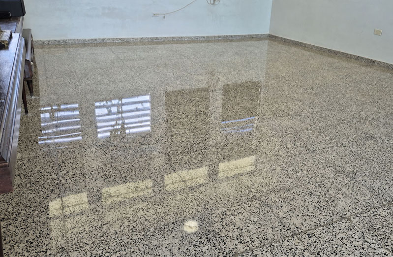 Terrazo antes y después